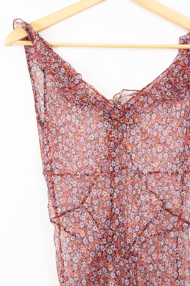 Robe transparente à fleurs - 36