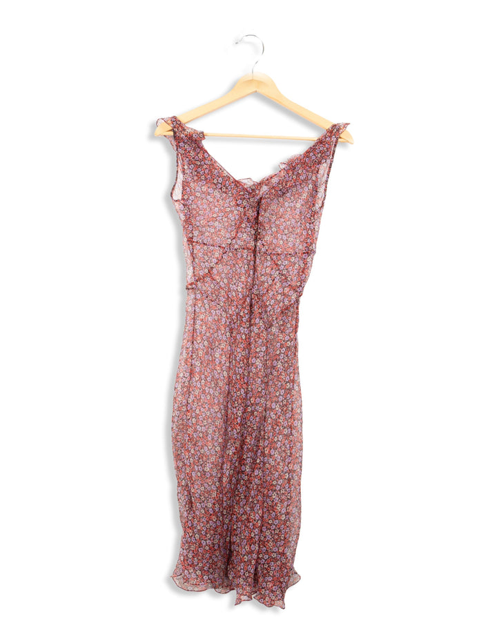 Robe transparente à fleurs - 36