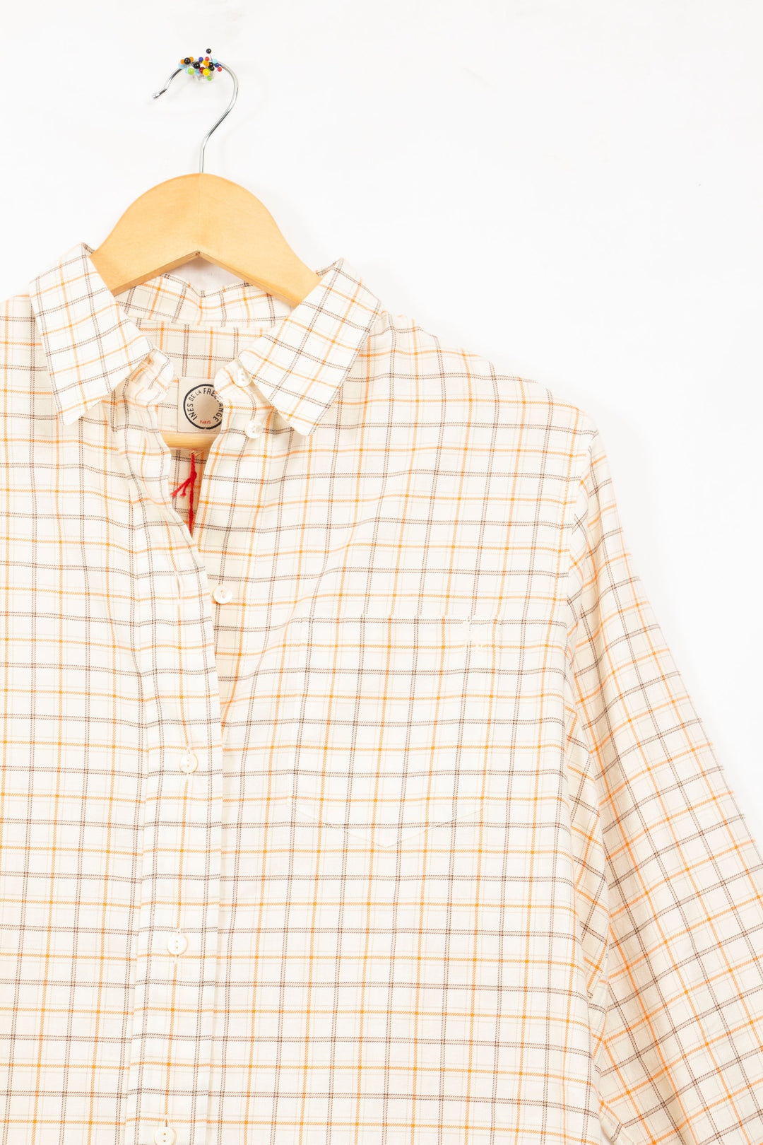 Chemise beige à carreaux - 36