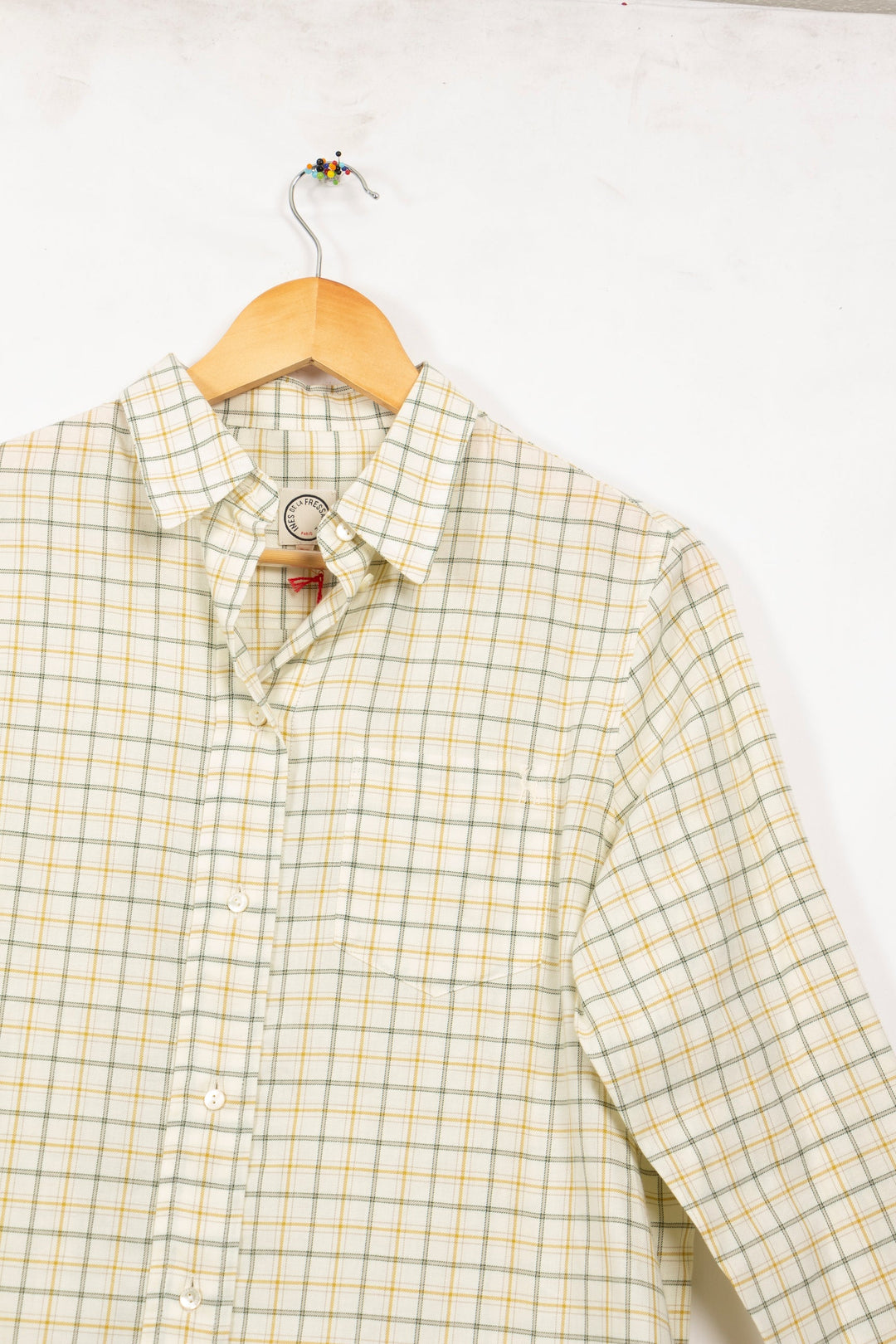 Chemise beige à carreaux oranges - 36