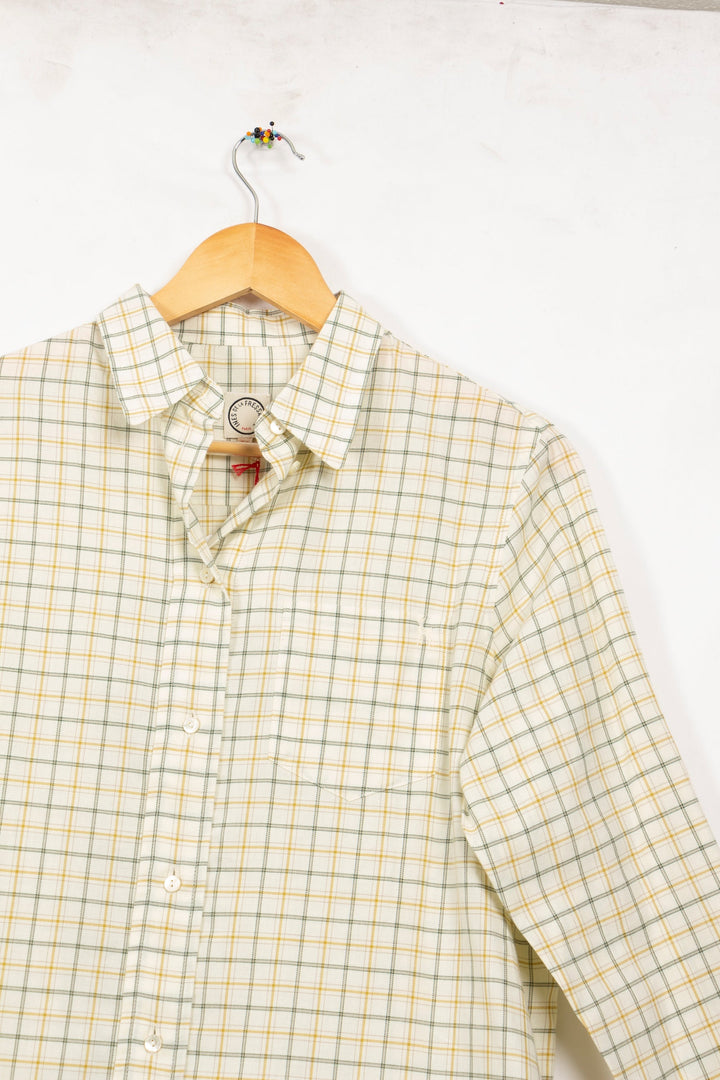 Chemise beige à carreaux oranges - 36
