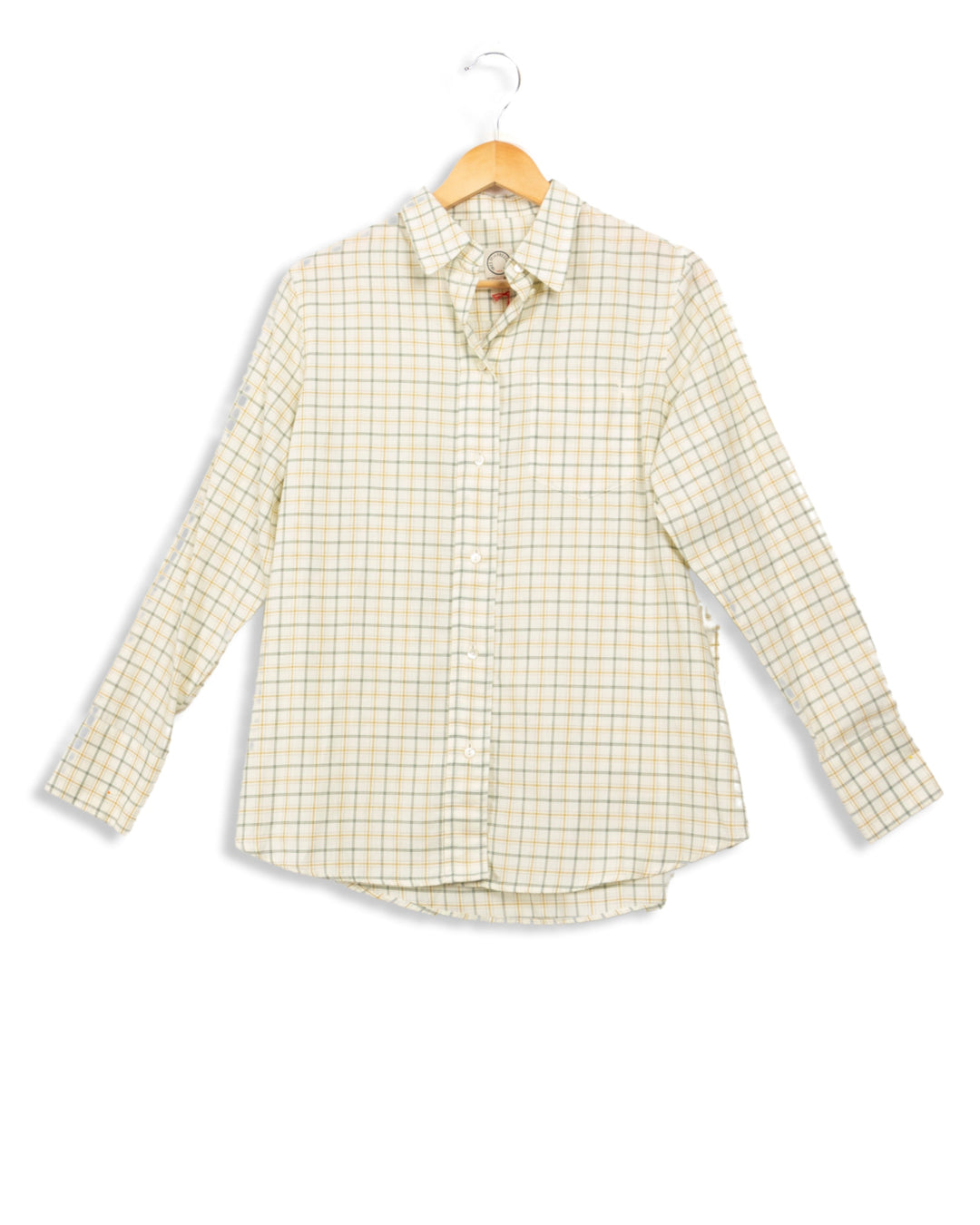 Chemise beige à carreaux oranges - 36