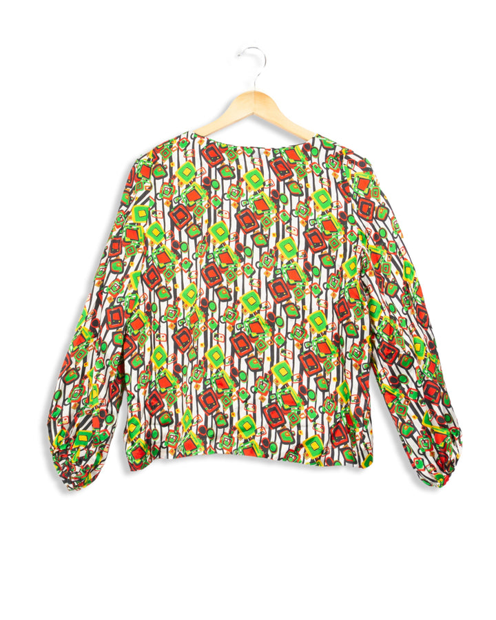 Blouse à rayures et motifs - 36