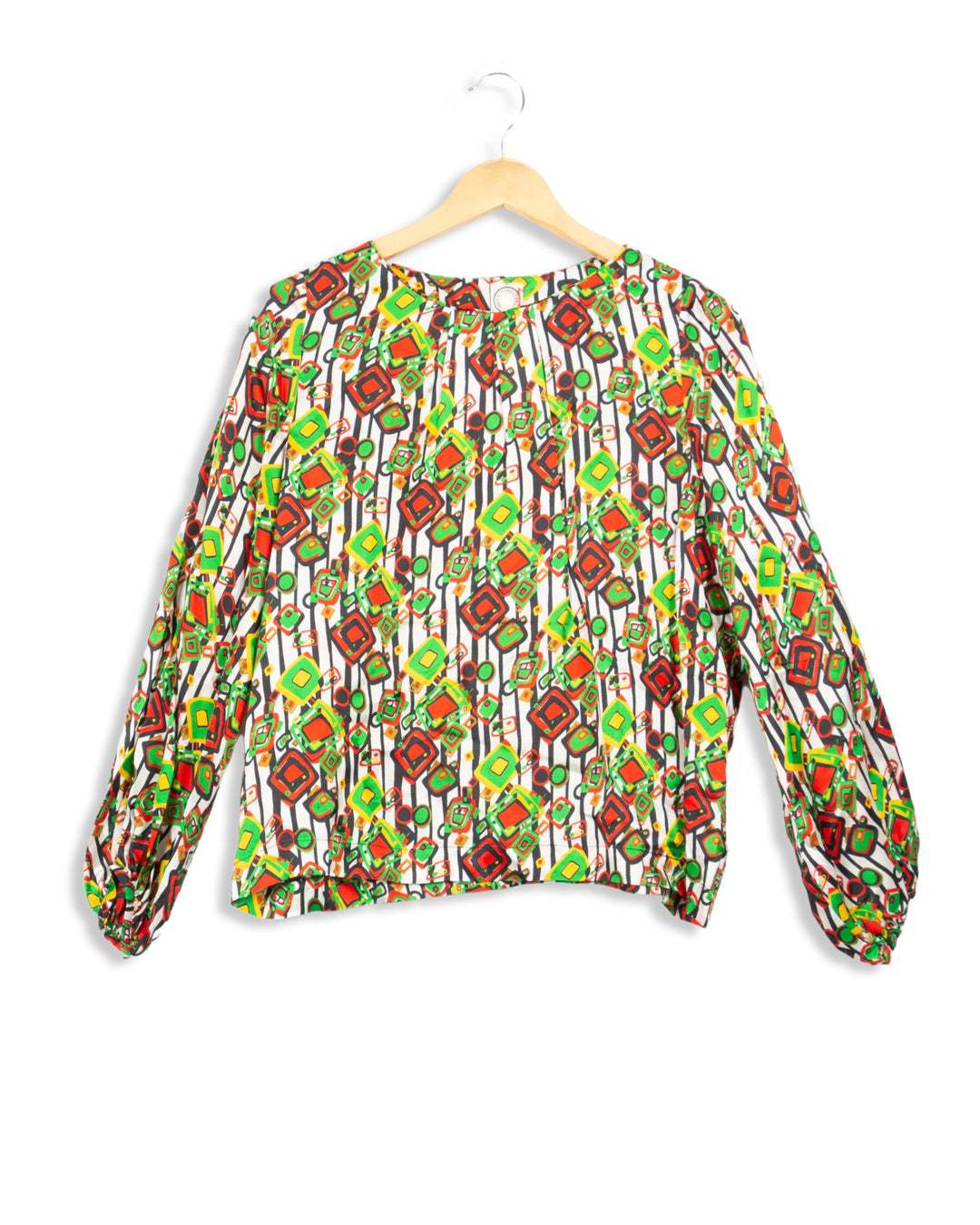 Blouse à rayures et motifs - 36