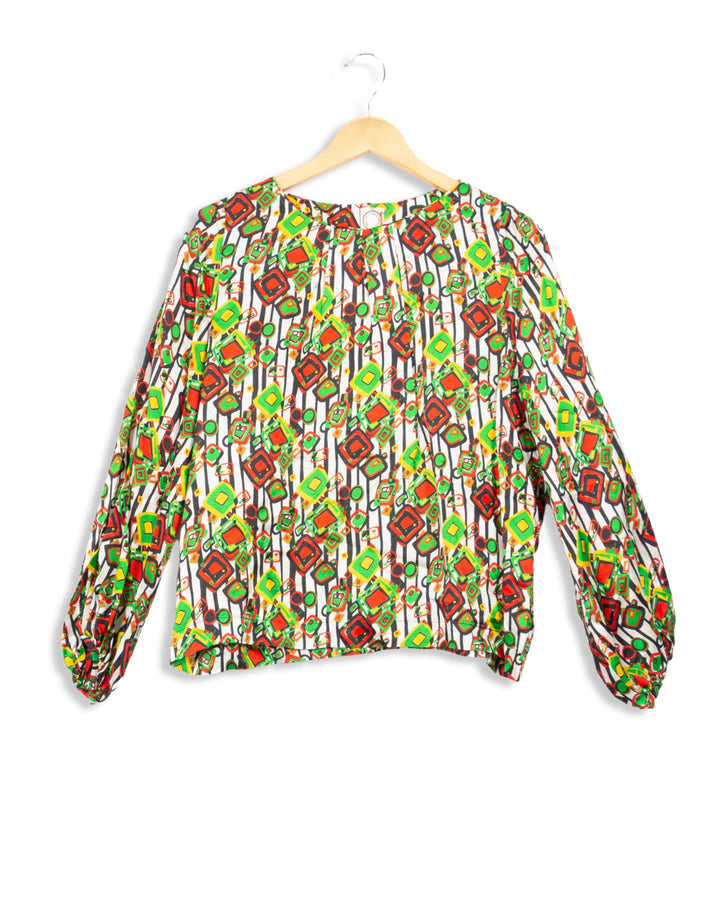 Blouse à rayures et motifs - 36
