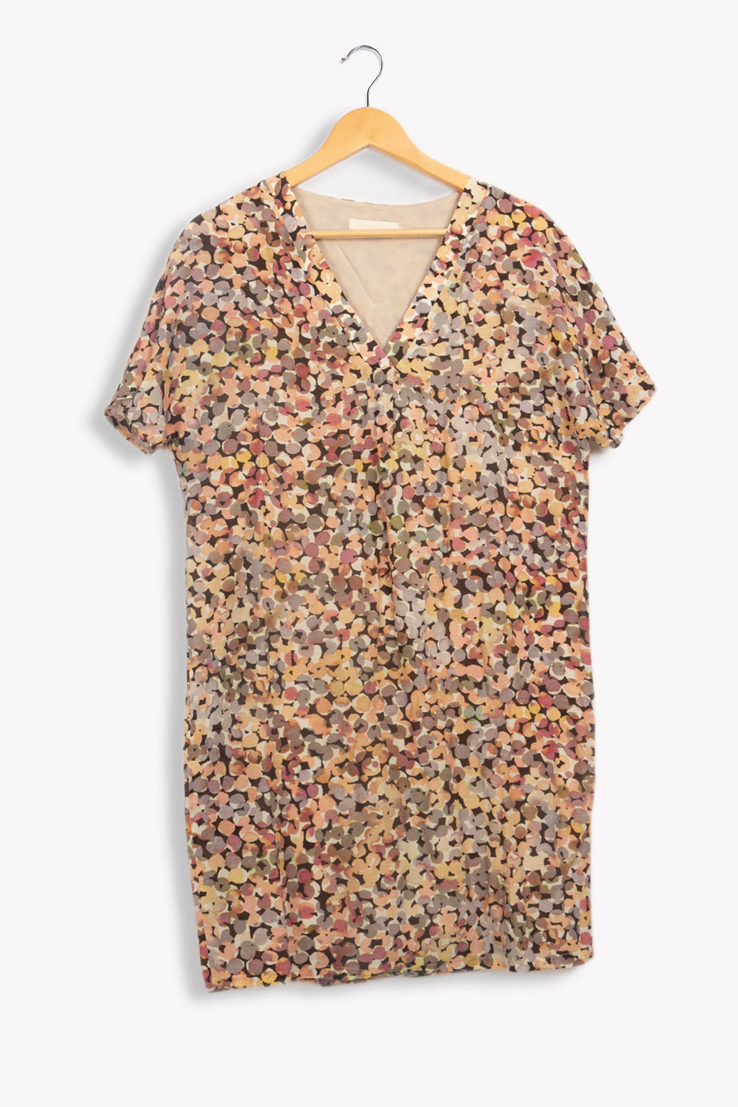 Robe multicolore col en V - 40