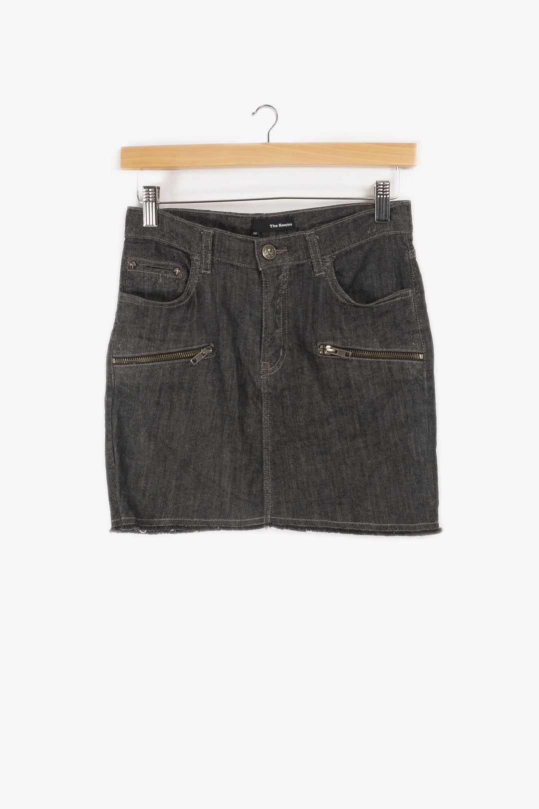 Mini jupe jean noire - S/36