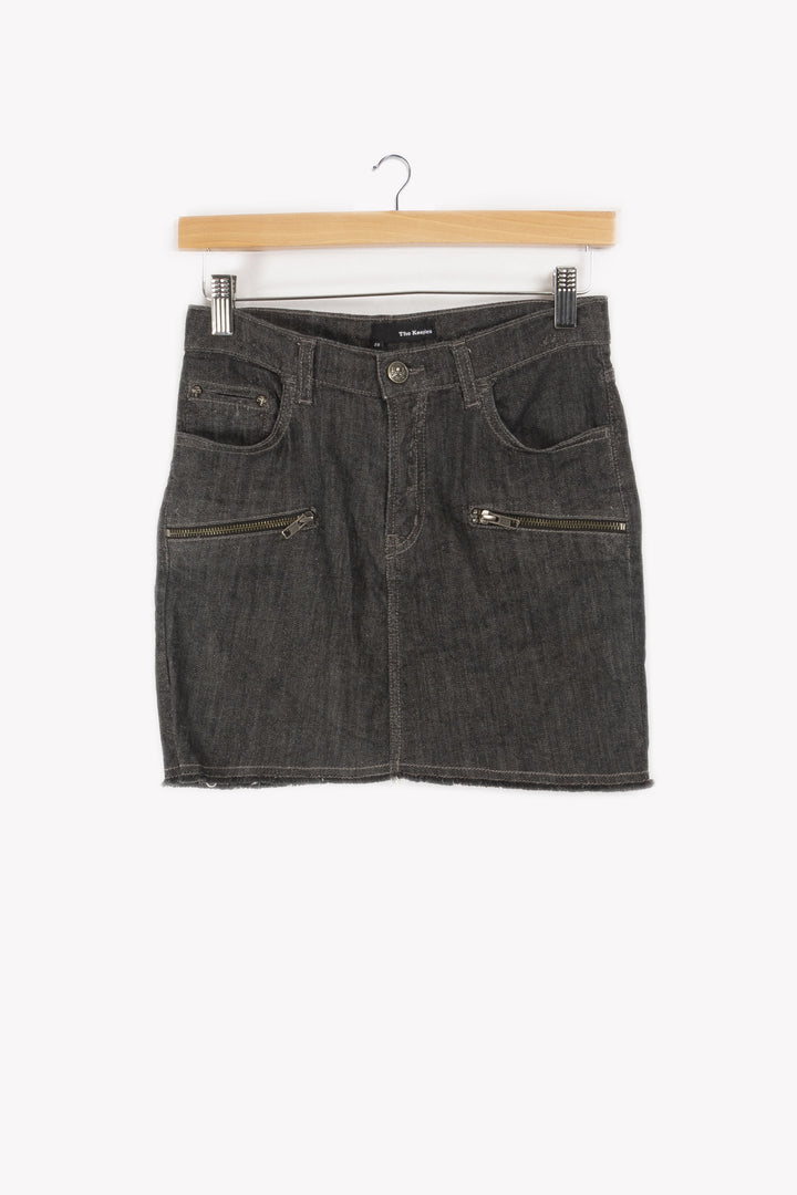 Mini jupe jean noire - S/36