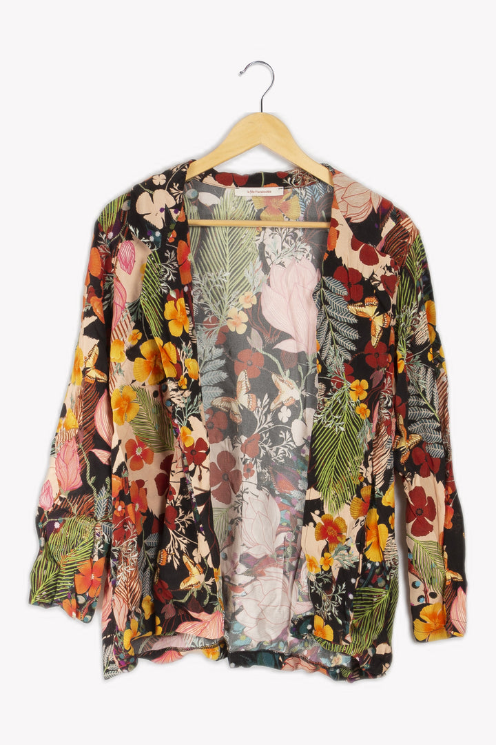 Light jacket with multicolored floral patterns - 44