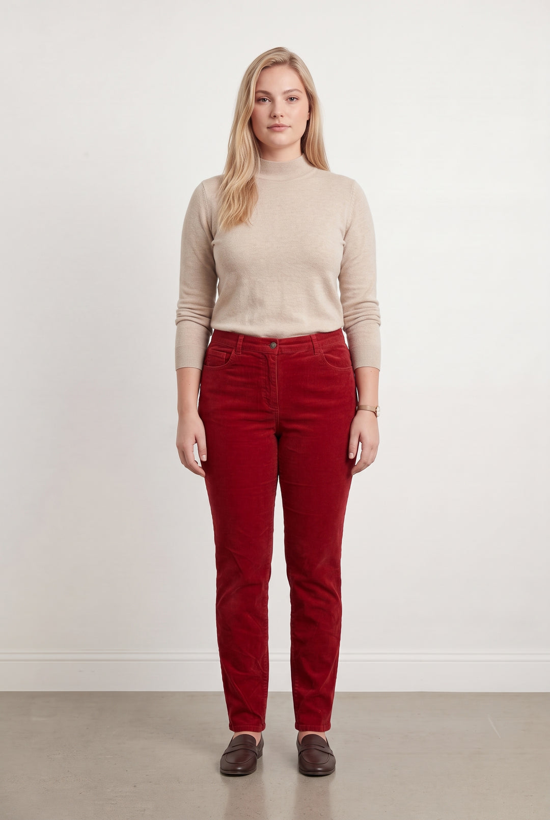 Pantalon en Velours Côtelé Rouge - Taille XL/42 de la marque Caroll | PARAD100001 - Vendu par Paradigme - Image 1