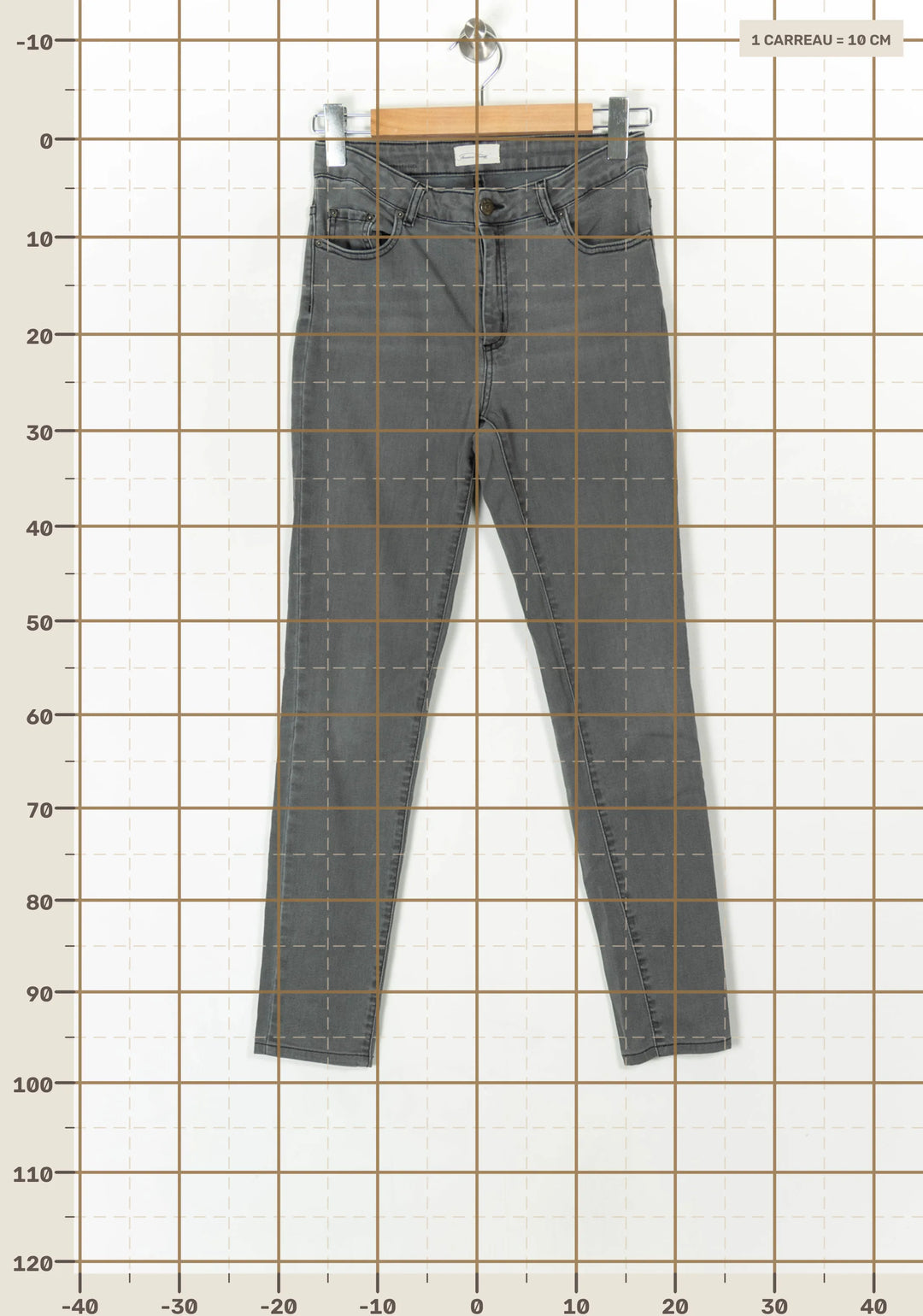 Jean Gris - Taille S/36 de la marque American Vintage | PARAD100002 - Vendu par Paradigme - Image 4