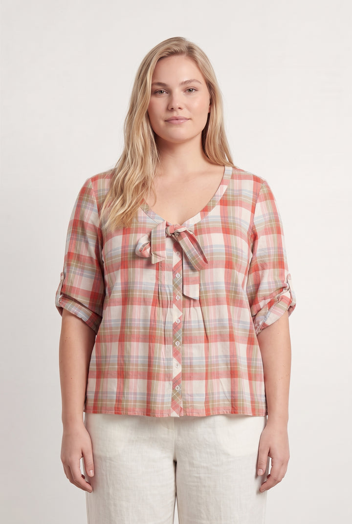 Chemise à Carreaux Rose et Beige - Taille XXL/44 de la marque Maison 123 | PARAD100004 - Vendu par Paradigme - Image 1