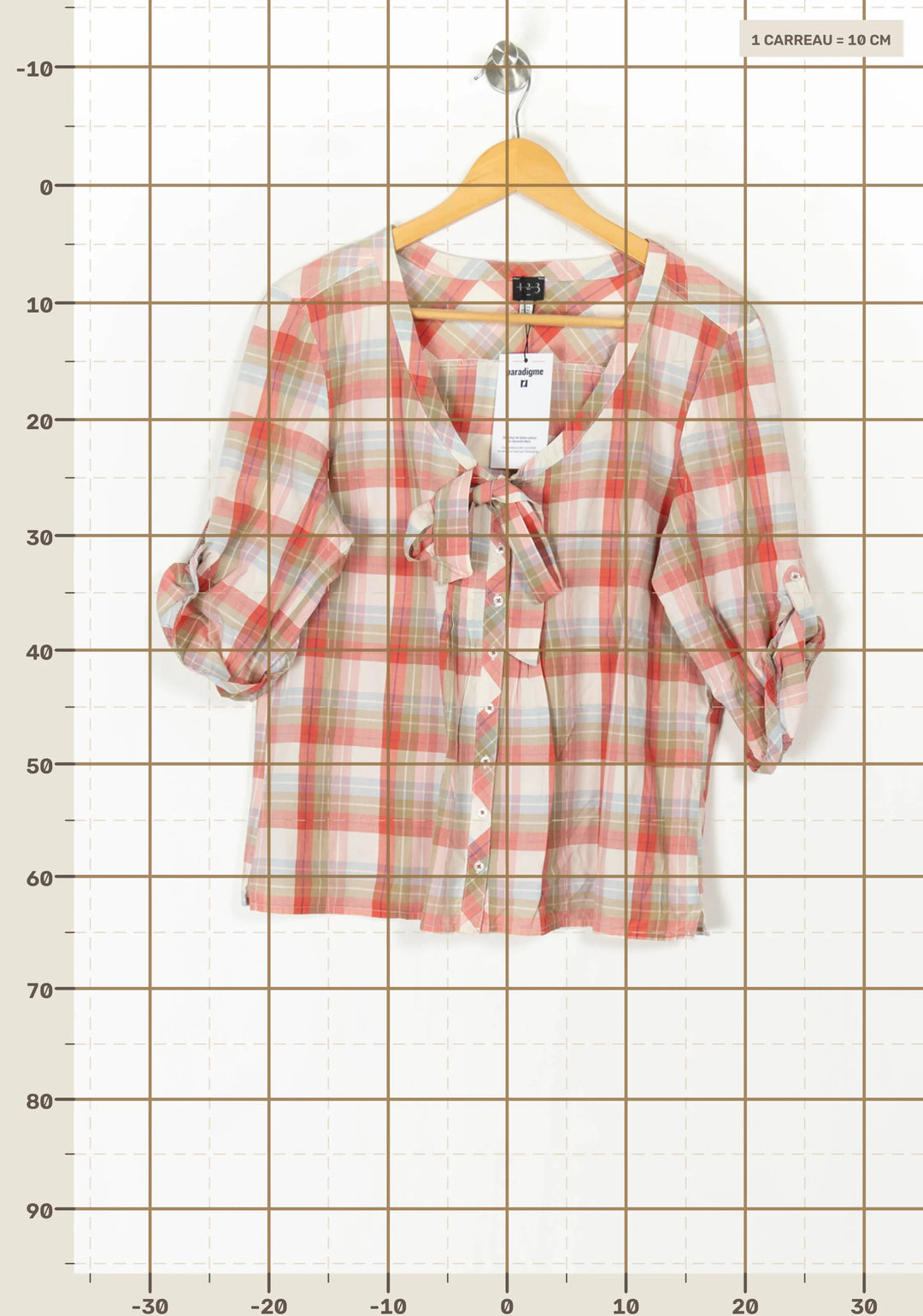 Chemise à Carreaux Rose et Beige - Taille XXL/44 de la marque Maison 123 | PARAD100004 - Vendu par Paradigme - Image 4