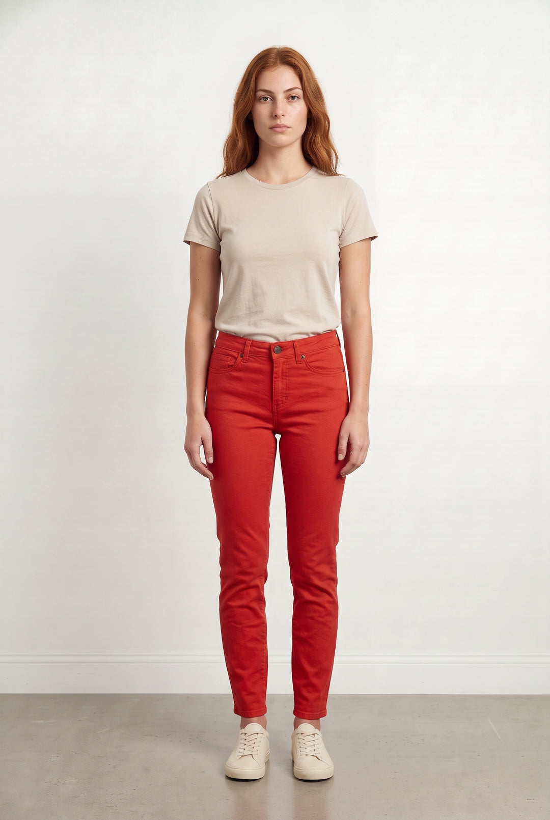 Jean Rouge - Taille M/38 de la marque Sud express | PARAD100005 - Vendu par Paradigme - Image 1