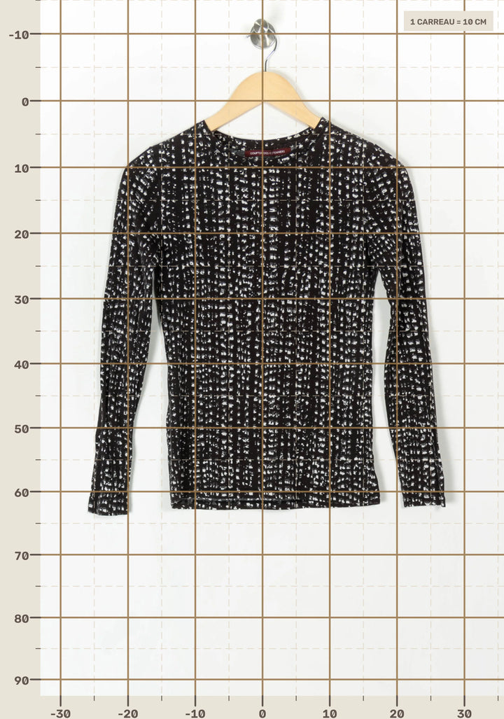 Tee-Shirt Manches Longues Noir et Blanc - Taille XS/34 de la marque Comptoir des Cotonniers | PARAD100015 - Vendu par Paradigme - Image 4