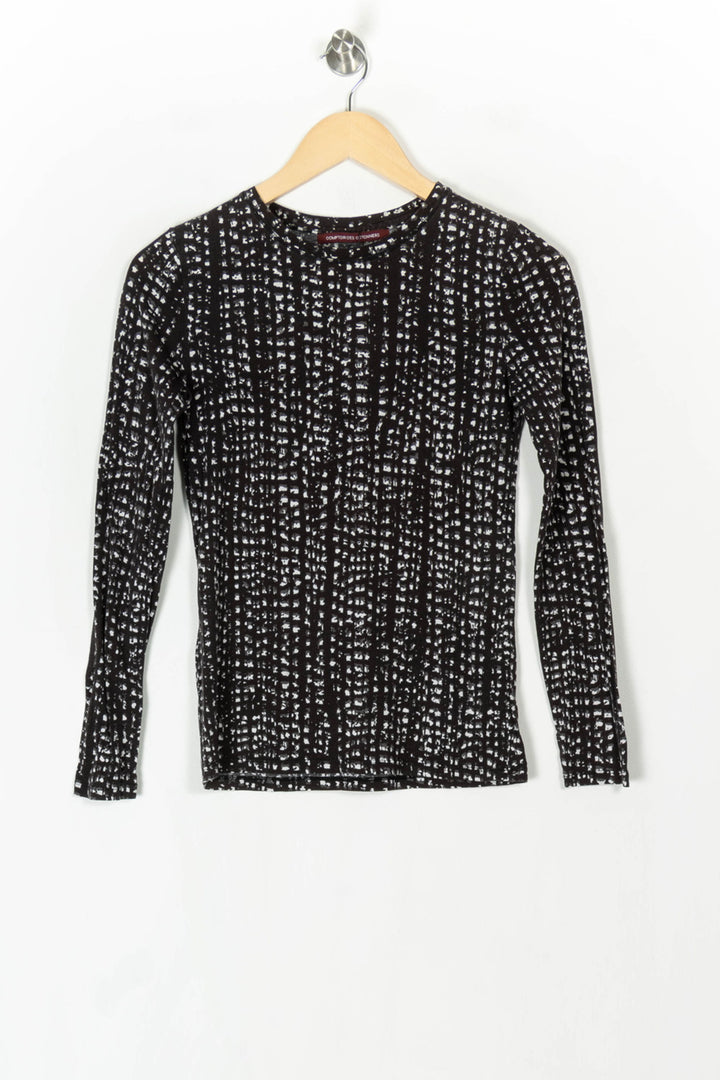 Tee-Shirt Manches Longues Noir et Blanc - Taille XS/34 de la marque Comptoir des Cotonniers | PARAD100015 - Vendu par Paradigme - Image 2