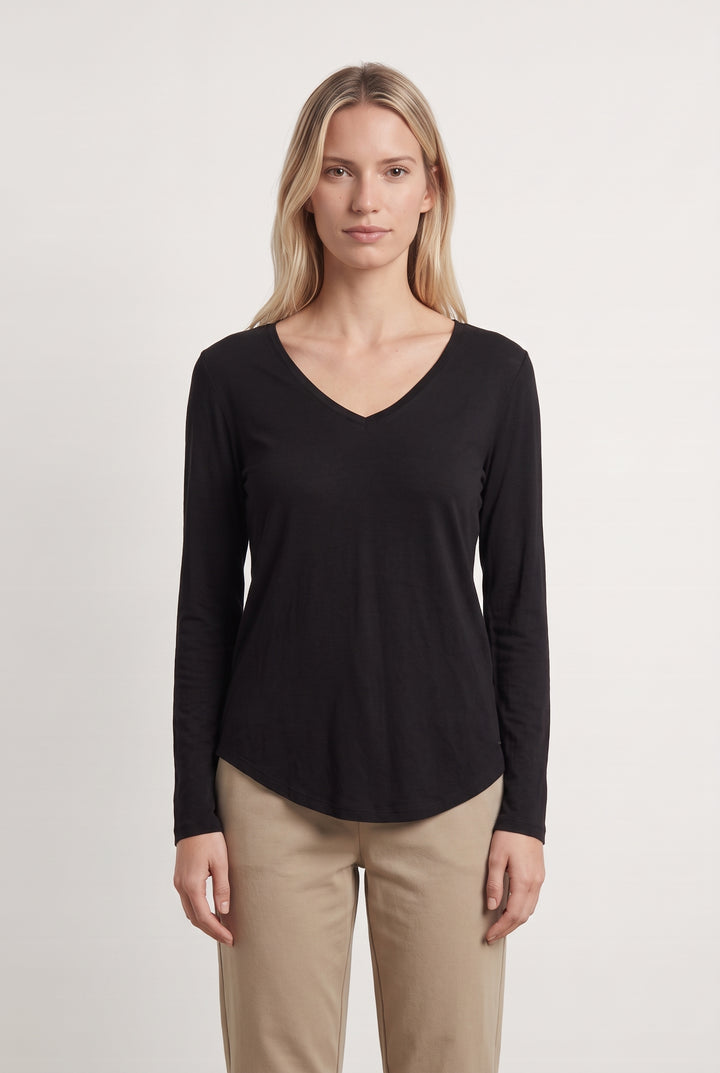 Tee-Shirt À Manches Longues Noir - Taille XS/34 de la marque IKKS | PARAD100018 - Vendu par Paradigme - Image 1