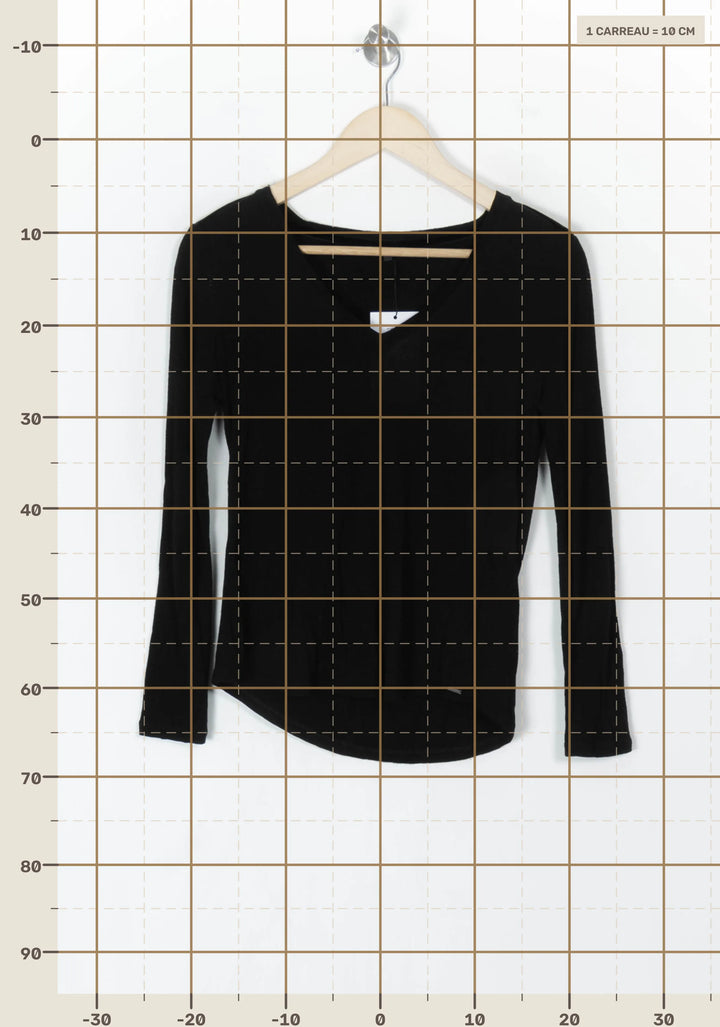 Tee-Shirt À Manches Longues Noir - Taille XS/34 de la marque IKKS | PARAD100018 - Vendu par Paradigme - Image 4