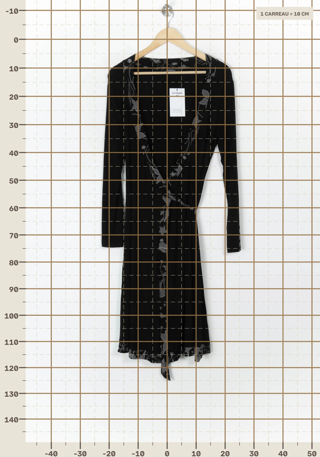 Robe Longue Noire - Taille M/38 de la marque Caroll | PARAD100042 - Vendu par Paradigme - Image 4