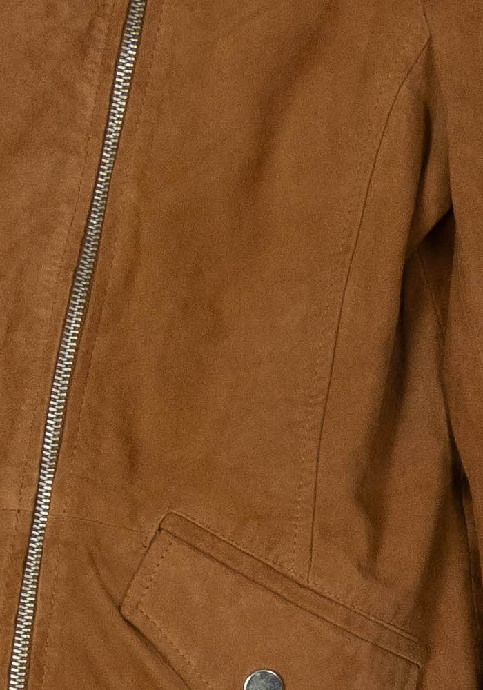 Veste Motard En Daim Marron - Taille L/40 de la marque IKKS | PARAD100048 - Vendu par Paradigme - Image 3