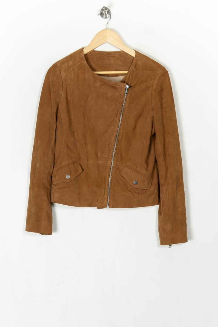 Veste Motard En Daim Marron - Taille L/40 de la marque IKKS | PARAD100048 - Vendu par Paradigme - Image 2