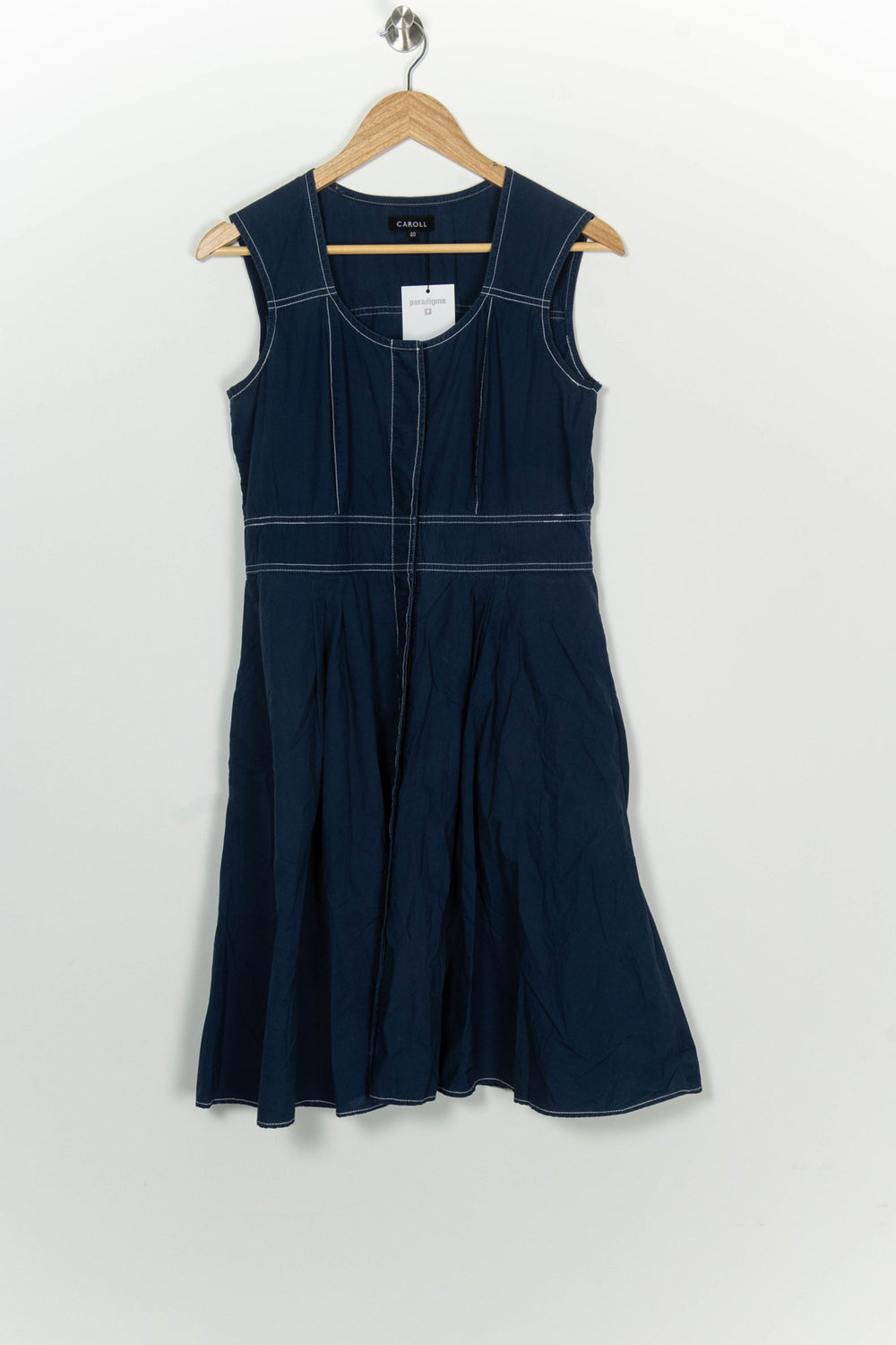 Robe Midi Bleu Marine - Taille L/40 de la marque Caroll | PARAD100054 - Vendu par Paradigme - Image 2