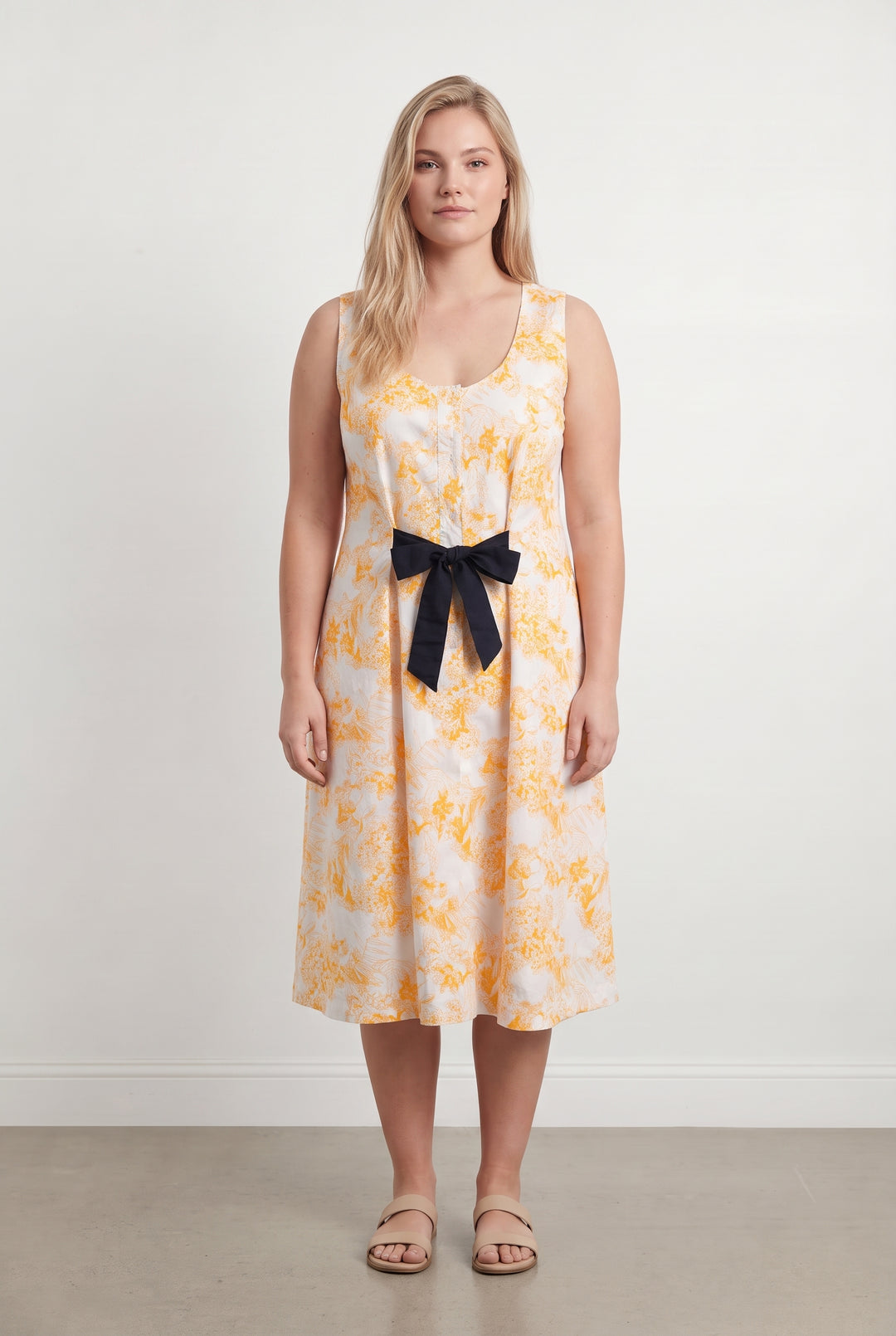 Robe Midi Jaune et Blanche - Taille XL/42 de la marque Kookai | PARAD100057 - Vendu par Paradigme - Image 1