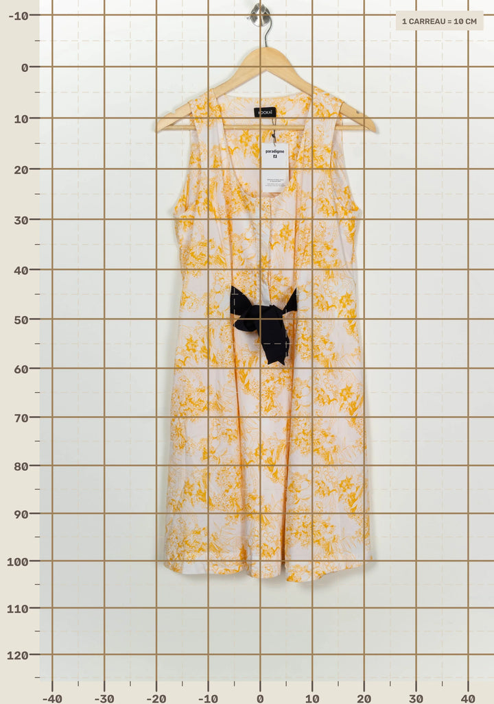 Robe Midi Jaune et Blanche - Taille XL/42 de la marque Kookai | PARAD100057 - Vendu par Paradigme - Image 4