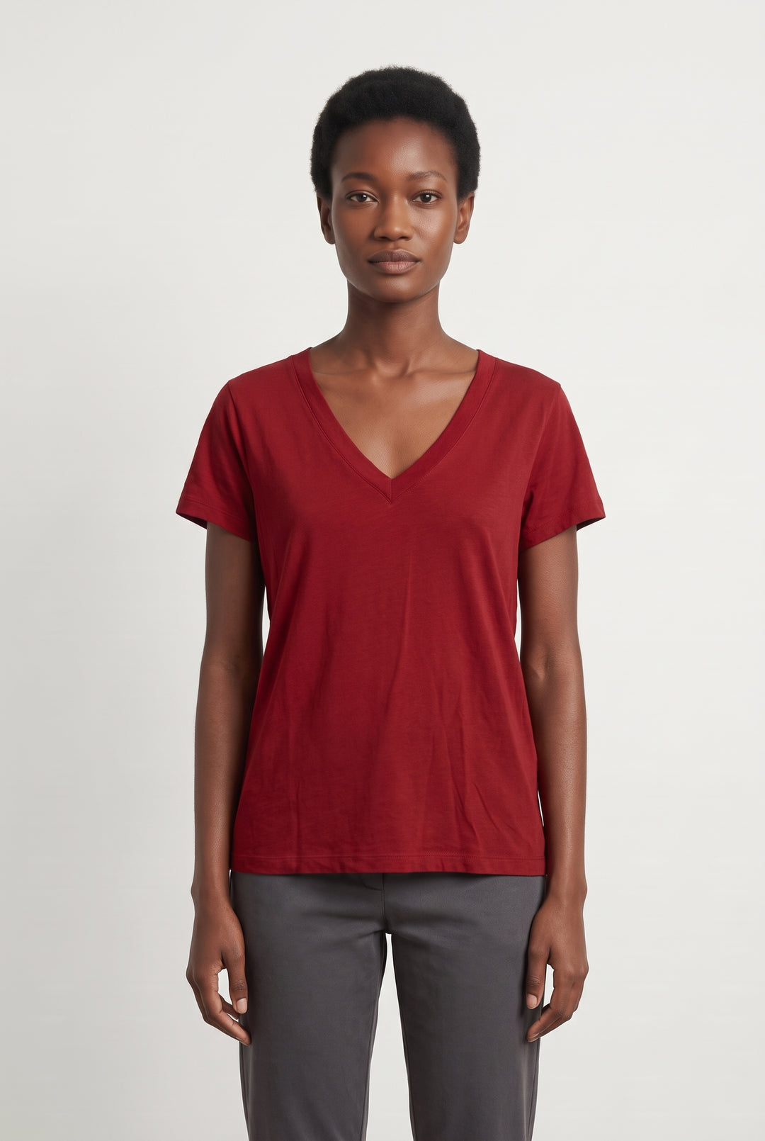 Tee-shirt à col V Rouge - Taille S/36 de la marque Comptoir des Cotonniers | PARAD100060 - Vendu par Paradigme - Image 1