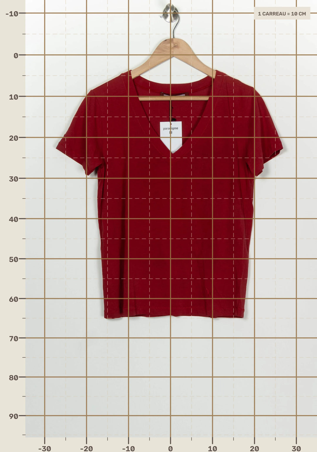 Tee-shirt à col V Rouge - Taille S/36 de la marque Comptoir des Cotonniers | PARAD100060 - Vendu par Paradigme - Image 4
