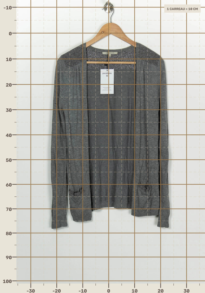 Cardigan Gris - Taille M/38 de la marque Gerard Darel | PARAD100074 - Vendu par Paradigme - Image 4