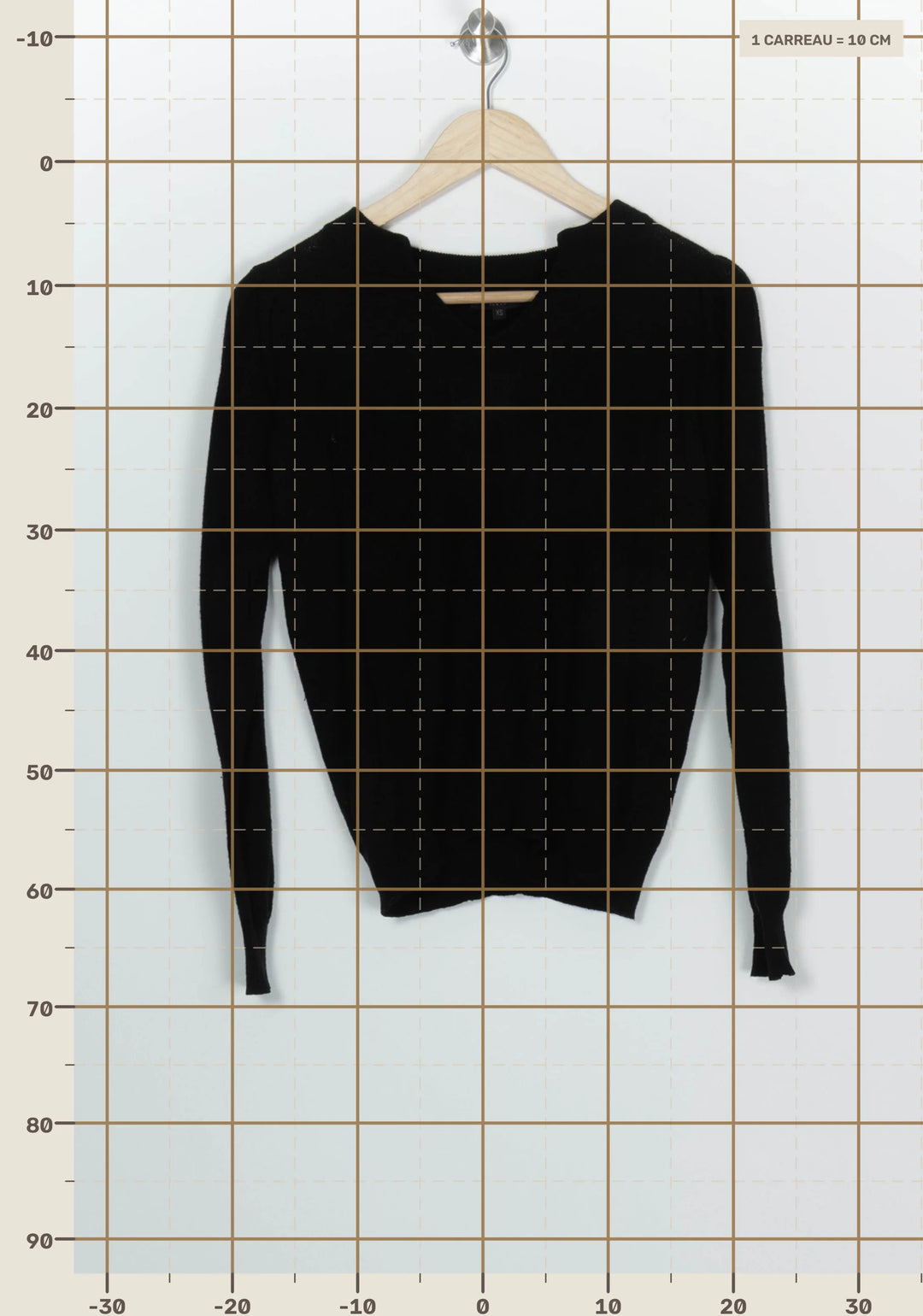 Pull Noir à Col V
 - Taille XS/34 de la marque Caroll | PARAD100112 - Vendu par Paradigme - Image 4