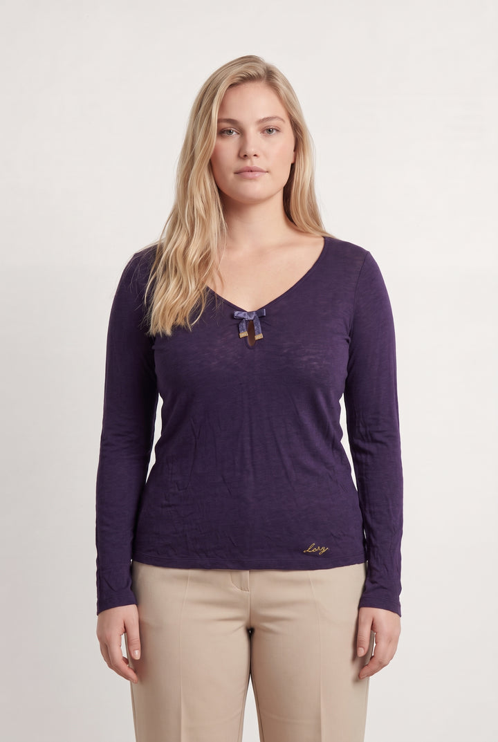 Tee-shirt à manches longues violet - Taille XXL/44 de la marque Liu Jo | PARAD100116 - Vendu par Paradigme - Image 1