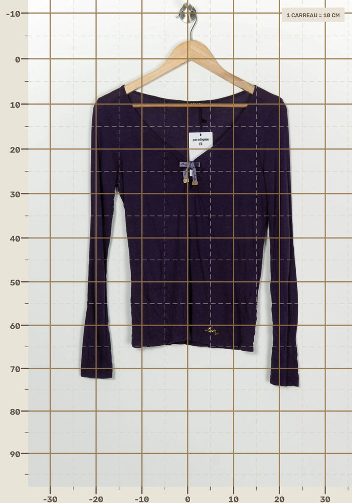 Tee-shirt à manches longues violet - Taille XXL/44 de la marque Liu Jo | PARAD100116 - Vendu par Paradigme - Image 4