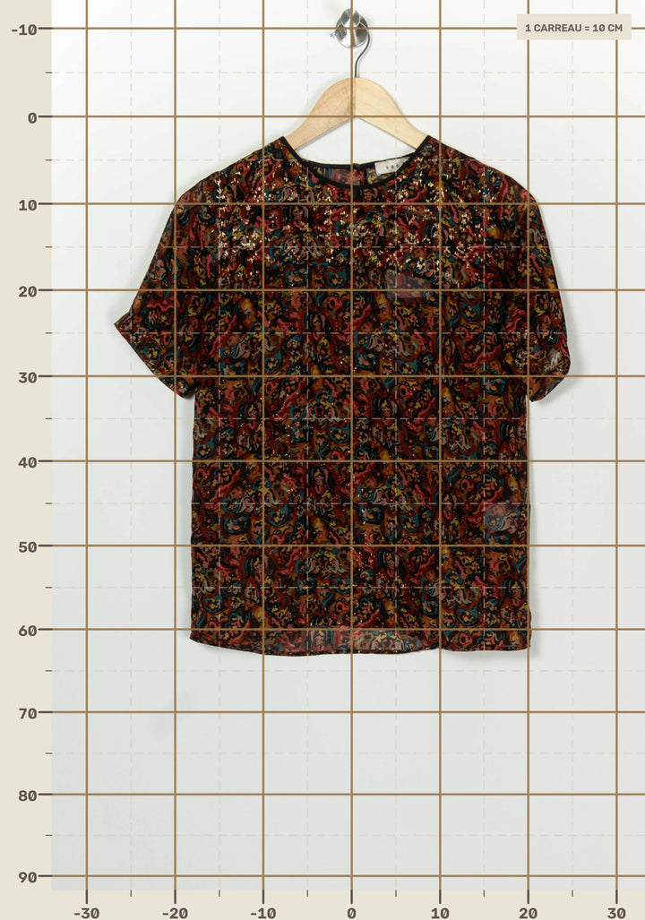 Blouse Noire et Rouge - Taille S/36 de la marque Sandro | PARAD100164 - Vendu par Paradigme - Image 4