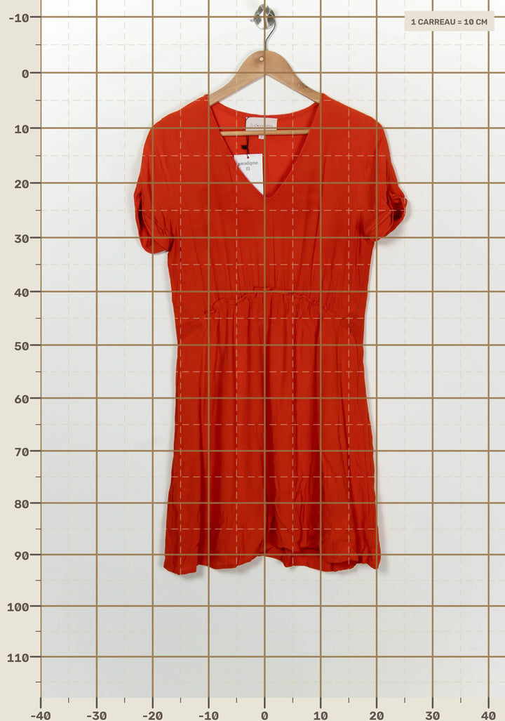 Robe Midi Rouge - Taille M/38 de la marque Sud express | PARAD100166 - Vendu par Paradigme - Image 4