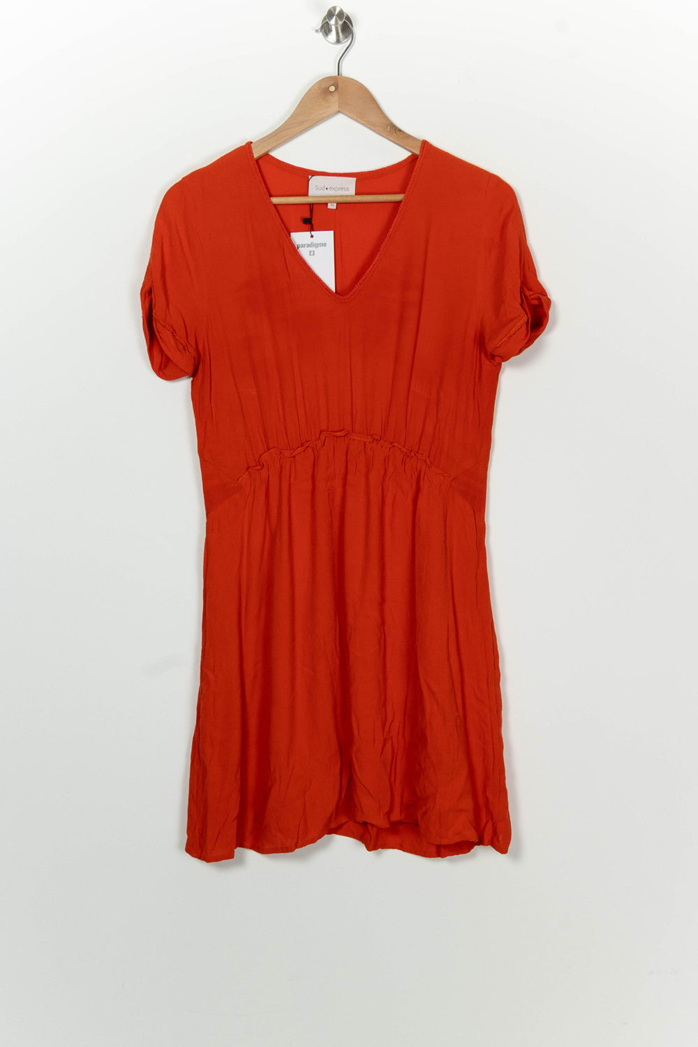 Robe Midi Rouge - Taille M/38 de la marque Sud express | PARAD100166 - Vendu par Paradigme - Image 2