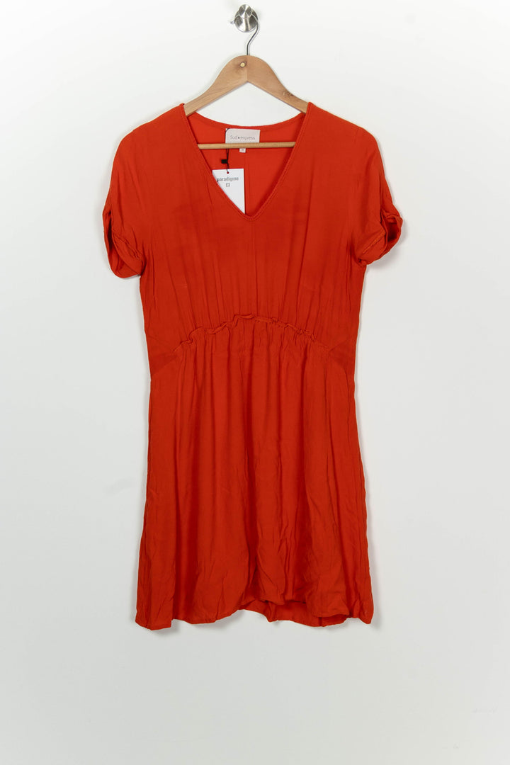 Robe Midi Rouge - Taille M/38 de la marque Sud express | PARAD100166 - Vendu par Paradigme - Image 2