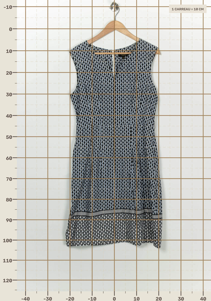 Robe Midi Noire et Blanche - Taille L/40 de la marque Maison 123 | PARAD100190 - Vendu par Paradigme - Image 4