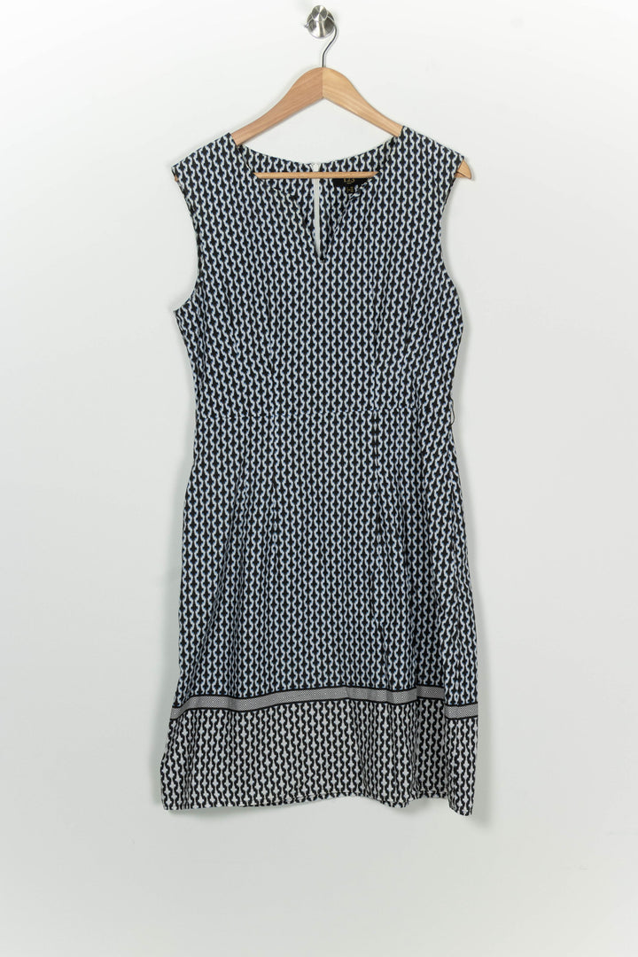 Robe Midi Noire et Blanche - Taille L/40 de la marque Maison 123 | PARAD100190 - Vendu par Paradigme - Image 2