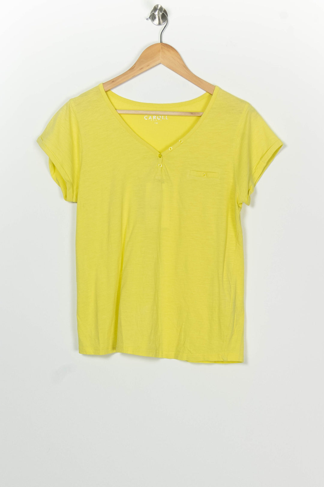 Tee-shirt Jaune - Taille XL/42 de la marque Caroll | PARAD100193 - Vendu par Paradigme - Image 2