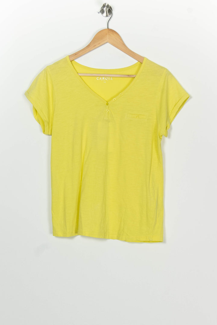 Tee-shirt Jaune - Taille XL/42 de la marque Caroll | PARAD100193 - Vendu par Paradigme - Image 2