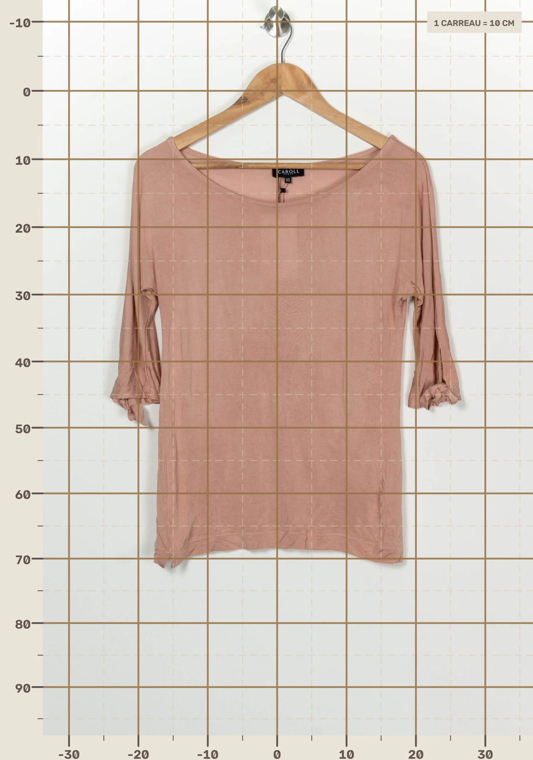Tee-shirt Rose - Taille XS/34 de la marque Caroll | PARAD100203 - Vendu par Paradigme - Image 4