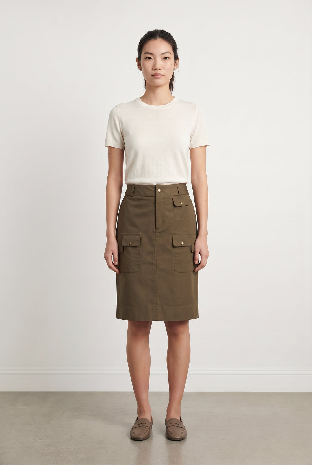 Jupe Midi Kaki - Taille M/38 de la marque Gerard Darel | PARAD100206 - Vendu par Paradigme - Image 1