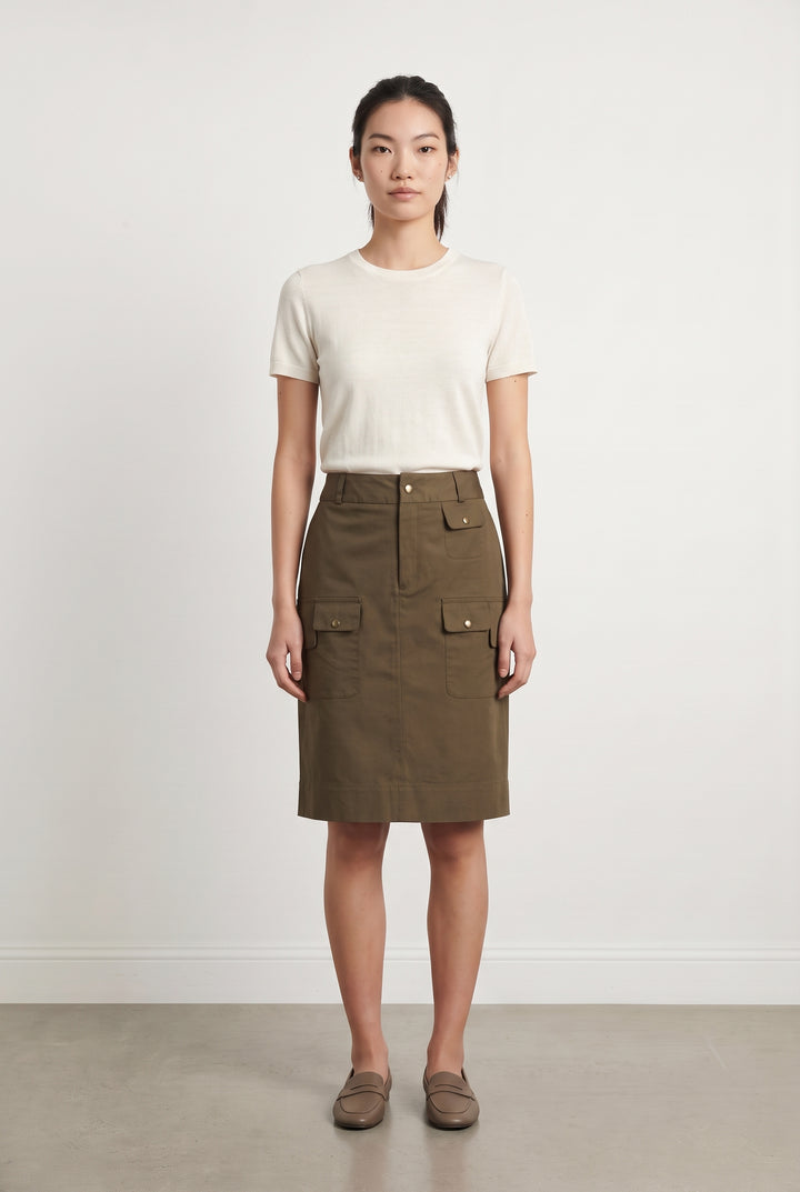 Jupe Midi Kaki - Taille M/38 de la marque Gerard Darel | PARAD100206 - Vendu par Paradigme - Image 1