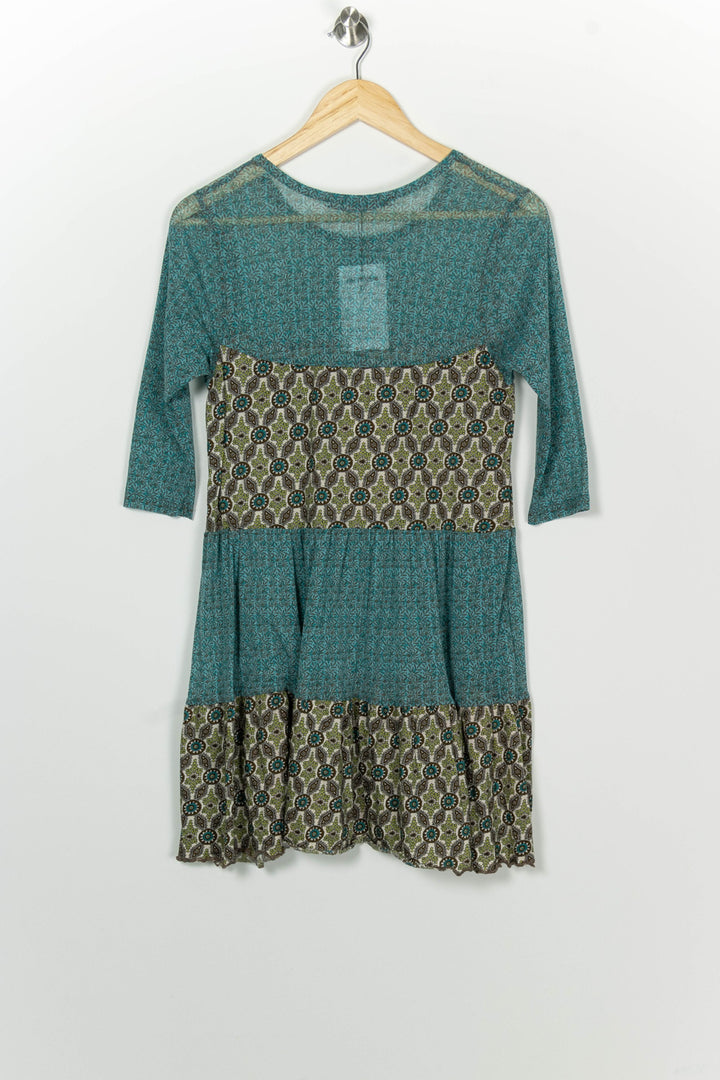 Robe Bleue et Beige - Taille XL/42 de la marque La Fée Maraboutée | PARAD100212 - Vendu par Paradigme - Image 5