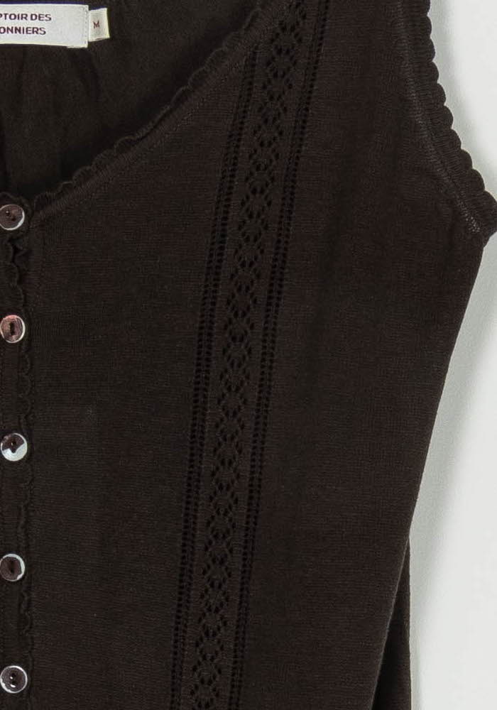 Robe Midi Marron - Taille M/38 de la marque Comptoir des Cotonniers | PARAD100219 - Vendu par Paradigme - Image 3