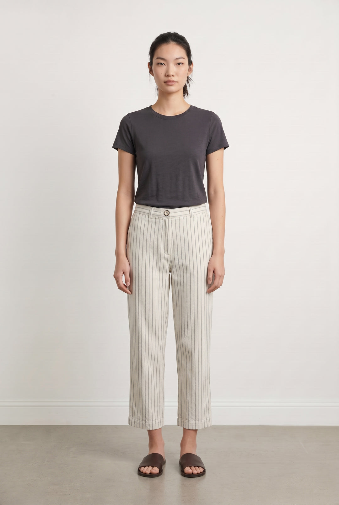 Pantalon Rayé Blanc Et Gris - Taille M/38 de la marque Sessùn | PARAD100223 - Vendu par Paradigme - Image 1