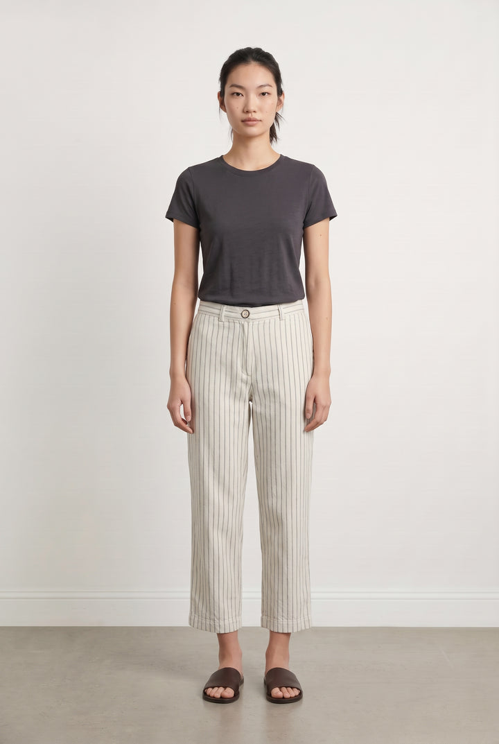 Pantalon Rayé Blanc Et Gris - Taille M/38 de la marque Sessùn | PARAD100223 - Vendu par Paradigme - Image 1