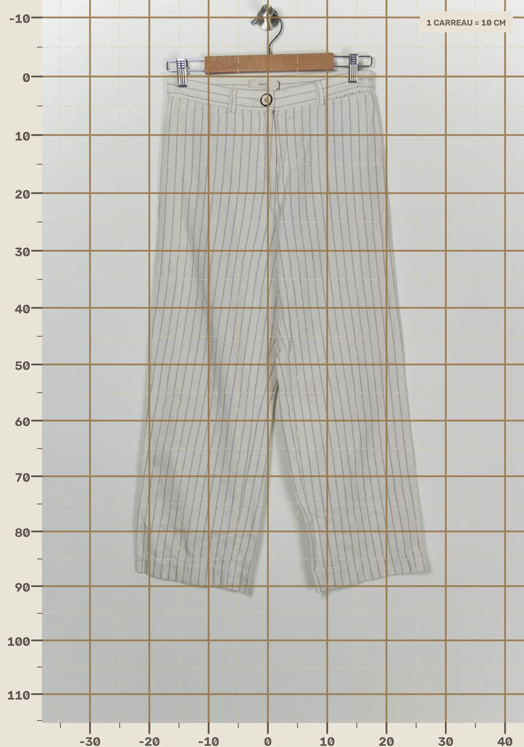 Pantalon Rayé Blanc Et Gris - Taille M/38 de la marque Sessùn | PARAD100223 - Vendu par Paradigme - Image 4